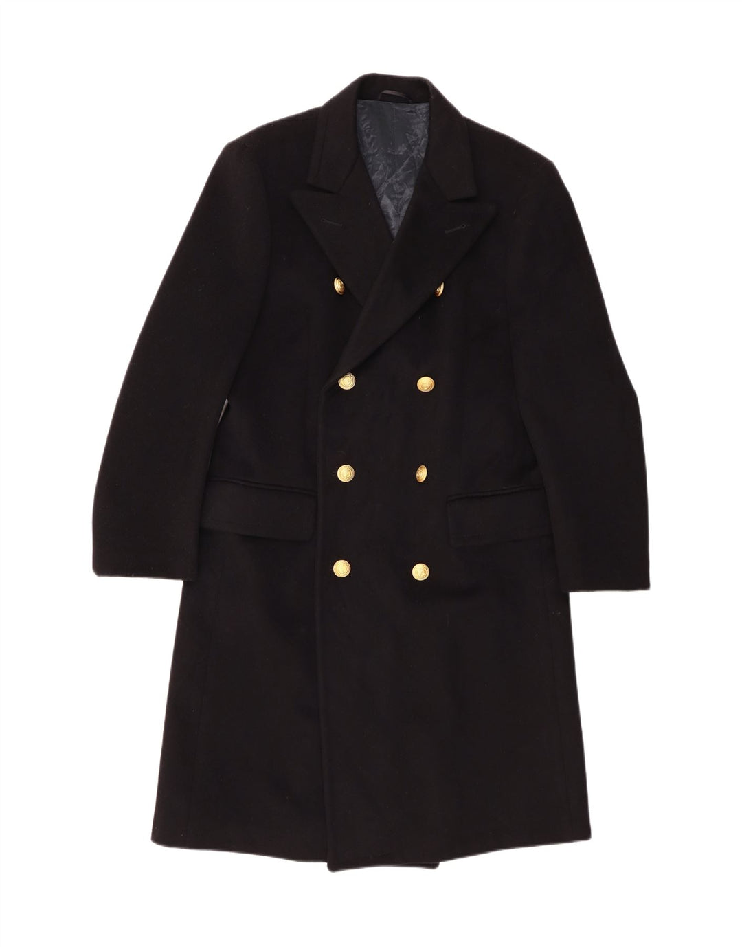 Casaco feminino vintage duplo breasted IT 52 2XL preto clássico