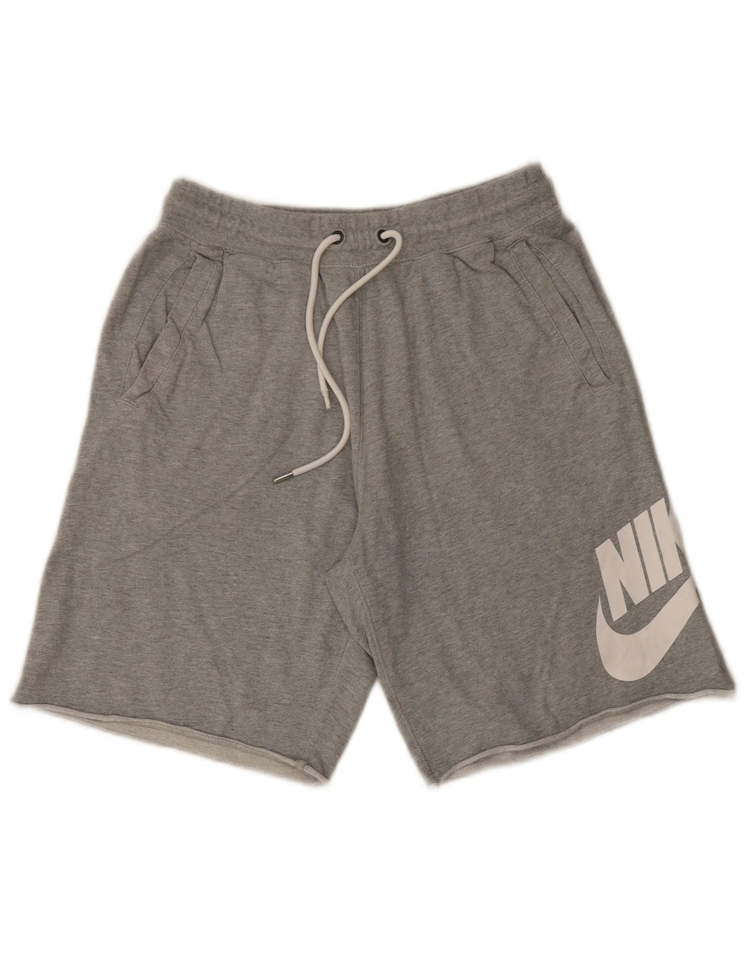 Shorts esportivos gráficos masculinos Nike médio cinza algodão manchado