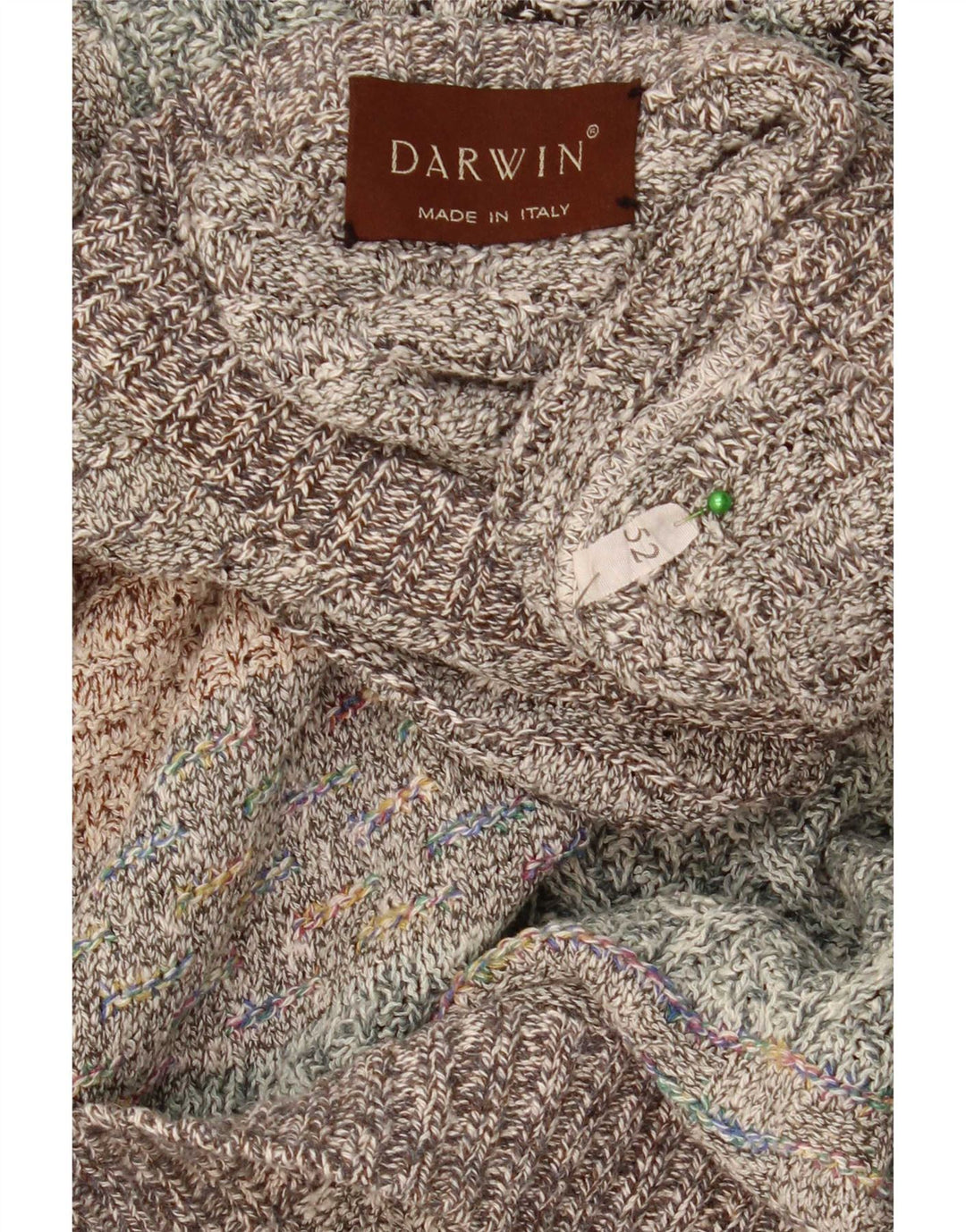 Suéter masculino Darwin com gola redonda tamanho 52 listrado grande multicolorido