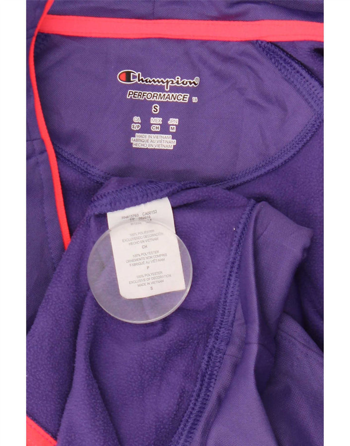 Suéter feminino Champion com capuz e zíper UK 10 pequeno poliéster roxo