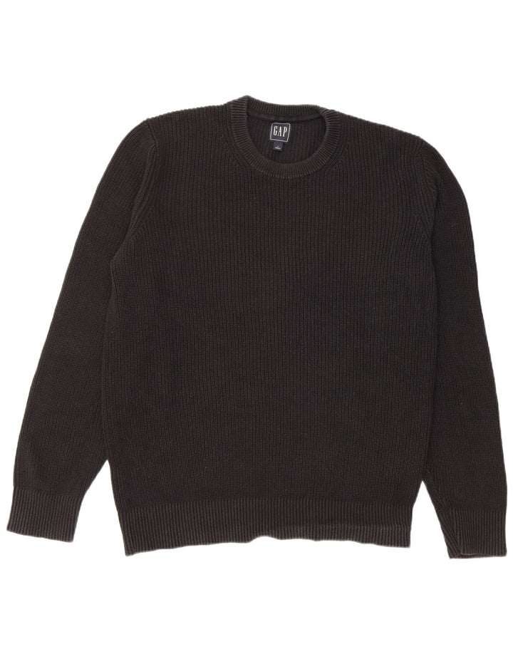 Suéter masculino Gap com gola redonda, algodão preto médio