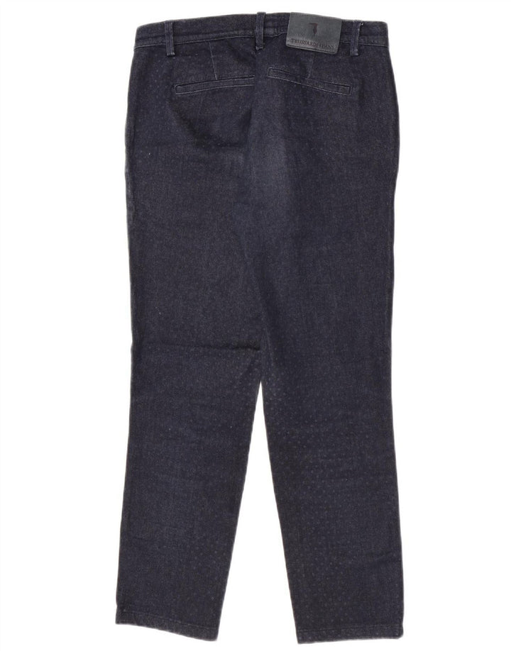 Jeans retos femininos Trussardi W30 L27 azul marinho manchado