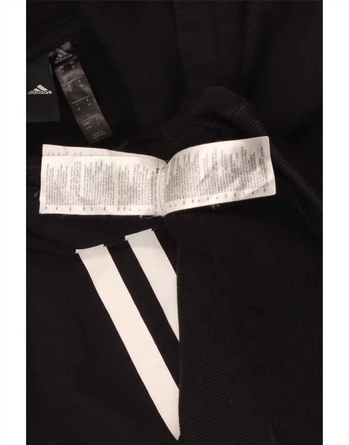 ADIDAS Mens Hoodie Jumper Médio Algodão Preto