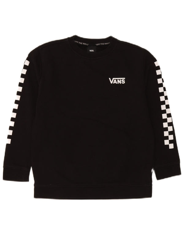 Vans feminino gráfico moletom jumper UK 16 grande algodão geométrico preto