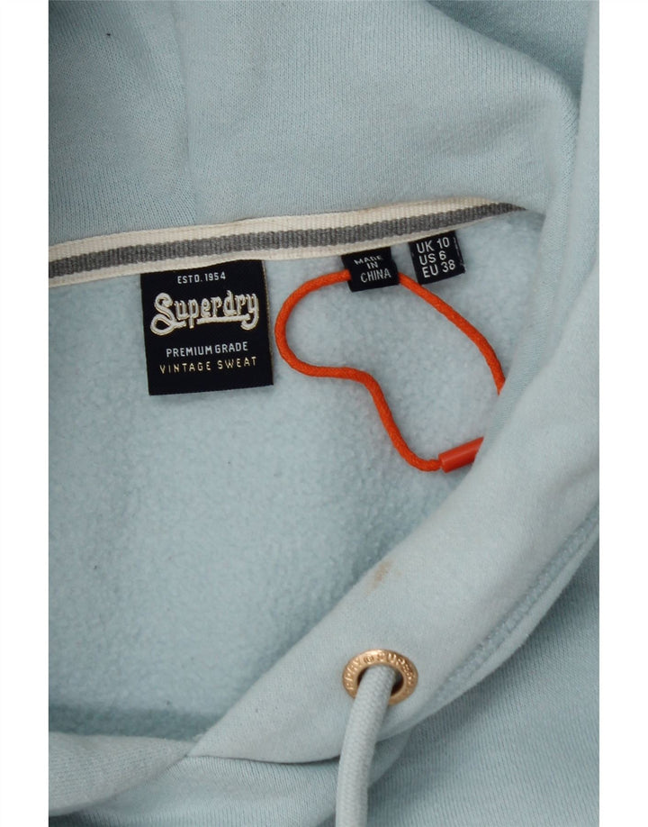SUPERDRY Womens Hoodie Jumper UK 10 Small Blue Cotton Vintage Superdry and Second-Hand Superdry from Messina Hembry 