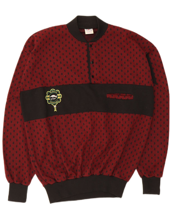 Suéter masculino vintage com gola redonda UK 46 2XL marrom manchado