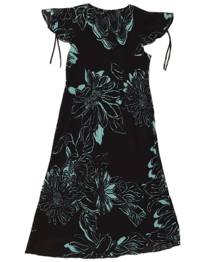 Agenda Womens Maxi Dress UK 14 Médio Preto Floral Poliéster