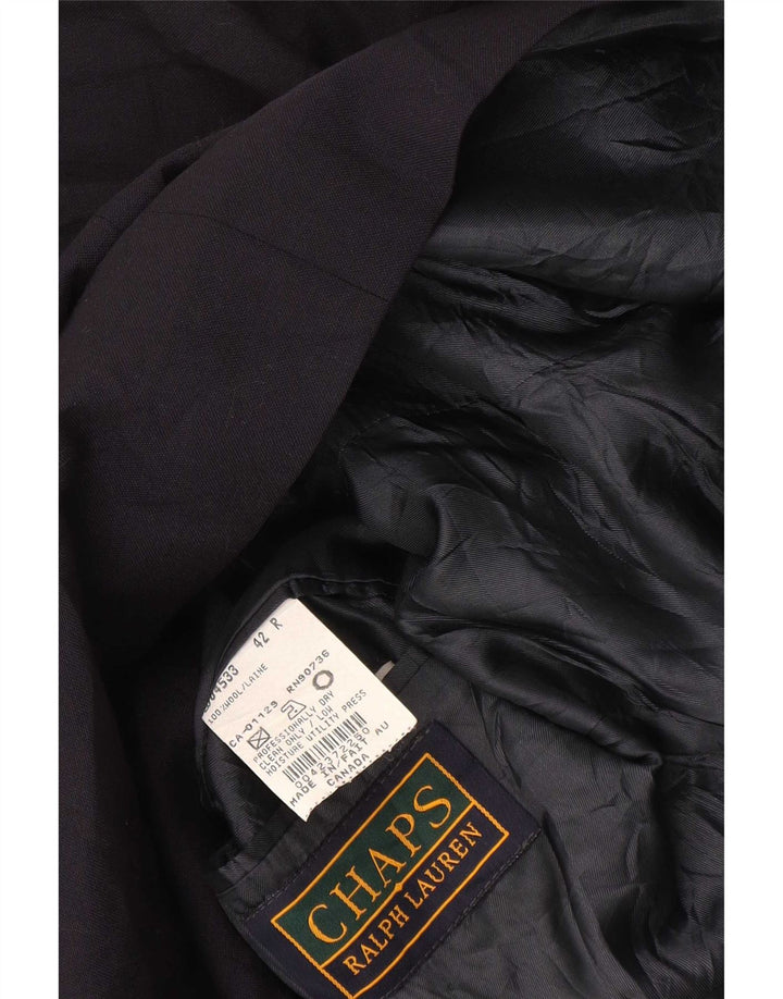 Jaqueta blazer masculina Chaps com peito duplo tamanho 42 grande azul marinho