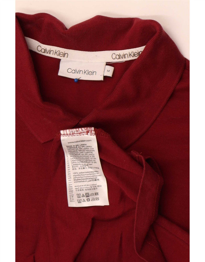 Camisa polo masculina Calvin Klein de algodão Borgonha médio