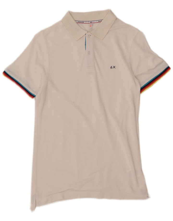 Camisa polo masculina Sun68 11-12 anos branca Tencel