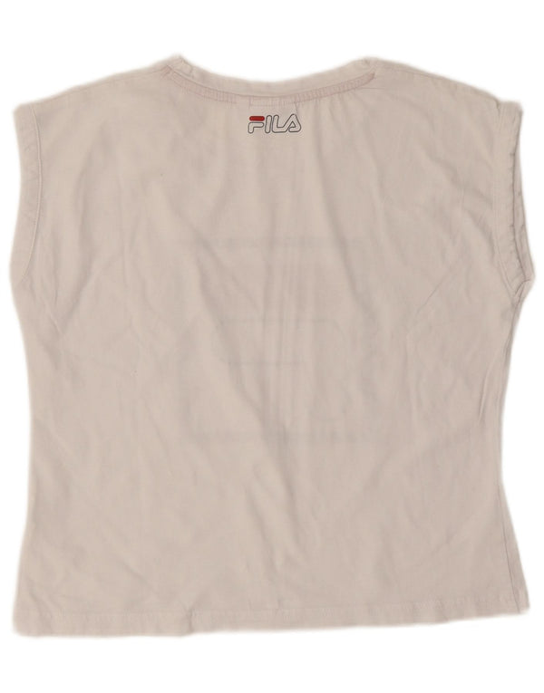 Camiseta feminina Fila Graphic UK 10 pequena branca