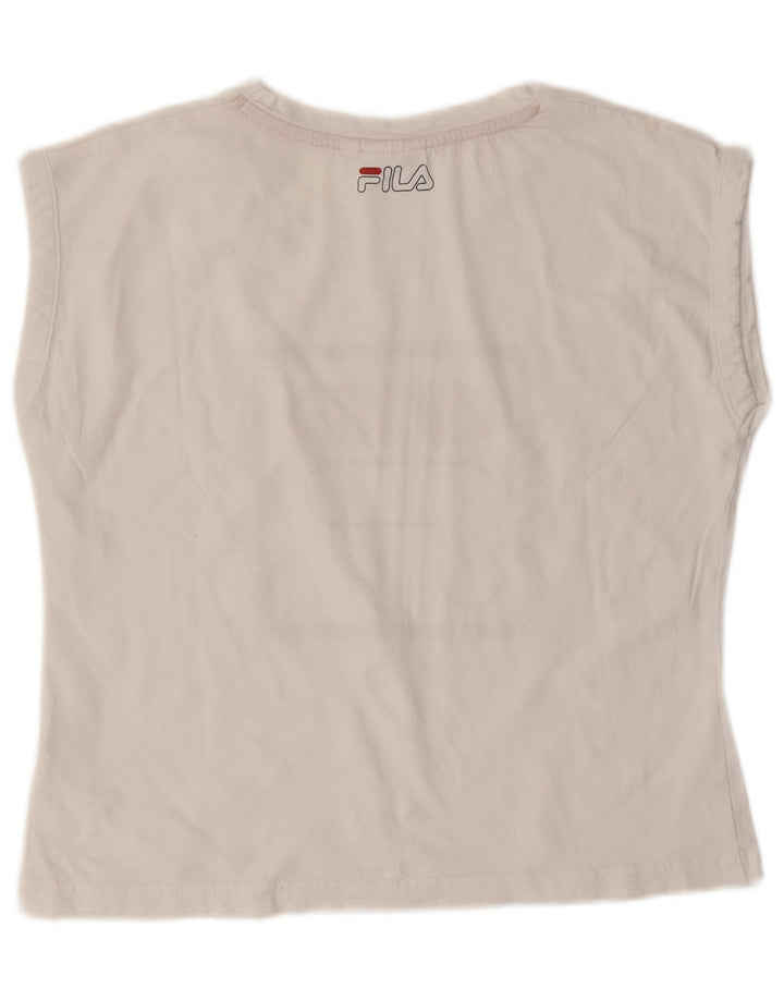 Camiseta feminina Fila Graphic UK 10 pequena branca