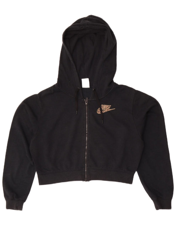 Suéter Nike Feminino Crop Oversized Zip Hoodie UK 6 XS Preto