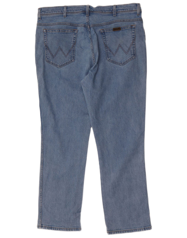 Wrangler Mens Regular Fit Straight Jeans W40 L30 Azul Algodão