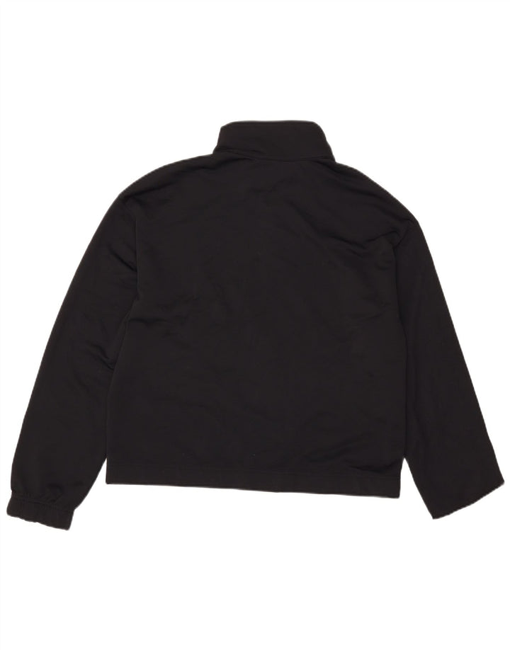 NIKE Womens Tracksuit Top Jacket UK 14 Médio Preto Poliéster