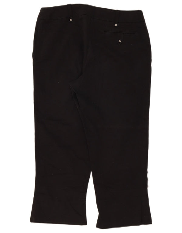 Calça capri reta feminina Fiorella Rubino Reino Unido 12 médio W34 L23 preta