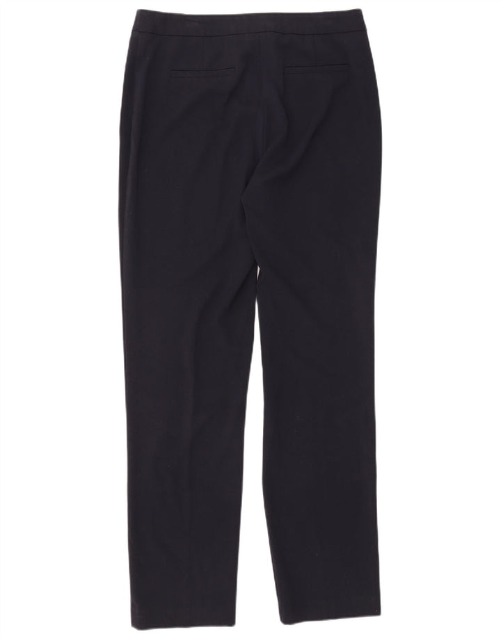 Calça feminina Marks & Spencer Slim Suit UK 12 Médio W32 L31 Azul marinho