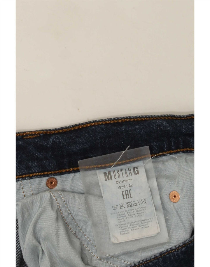 Mustang masculino Oklahoma Straight Jeans W36 L32 algodão azul