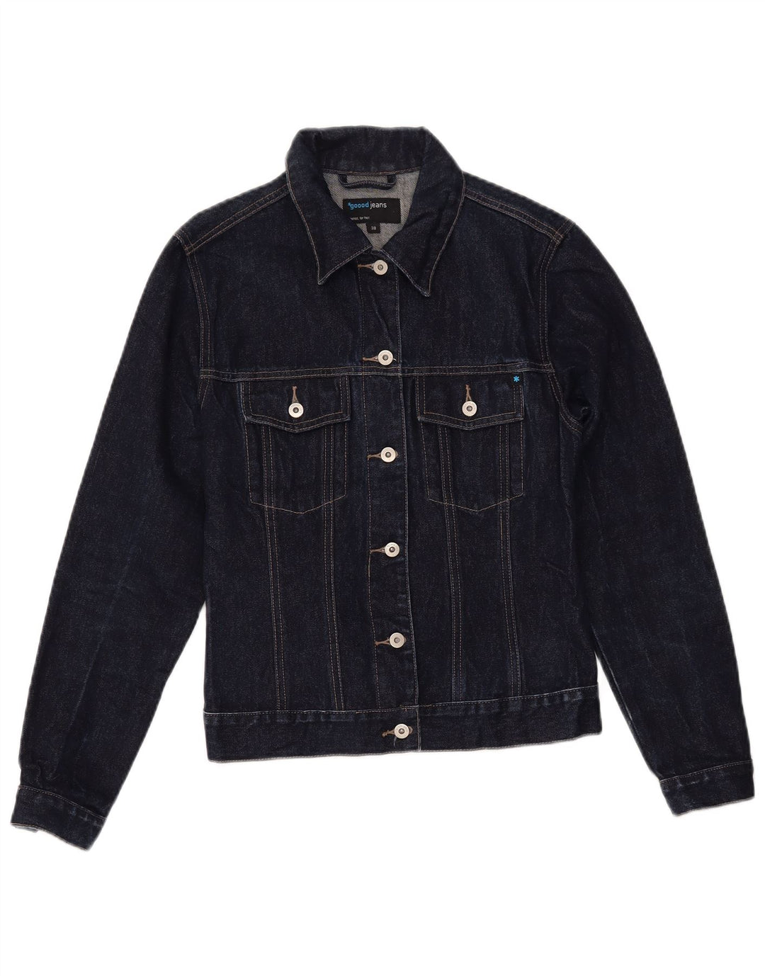 Jaqueta jeans feminina VINTAGE EU 38 algodão azul marinho médio