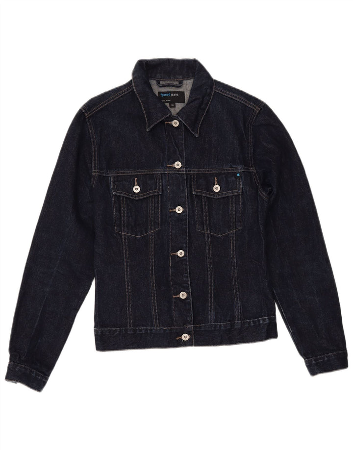 Jaqueta jeans feminina VINTAGE EU 38 algodão azul marinho médio