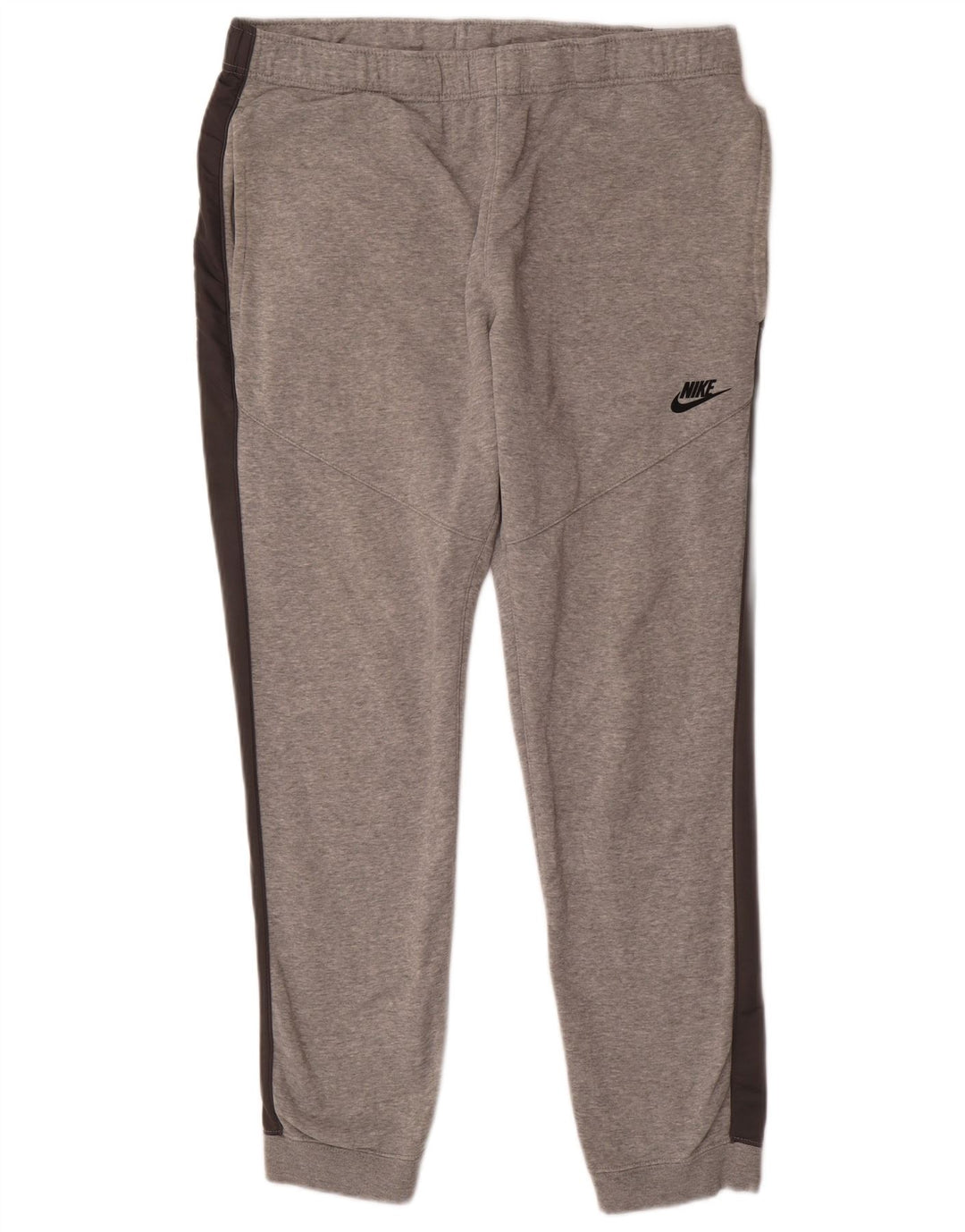 Calça de treino masculina NIKE Joggers grande cinza colorblock algodão