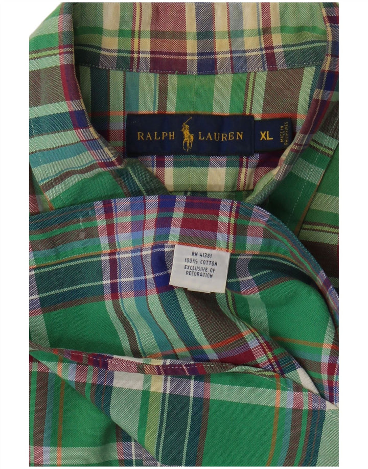 Camisa masculina RALPH LAUREN XL algodão xadrez verde