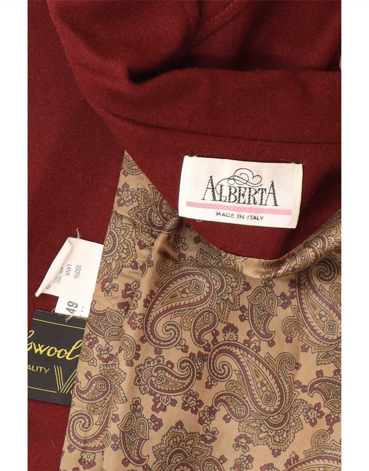 Jaqueta blazer feminina vintage de manga 3/4 de grandes dimensões IT 49 XL Borgonha