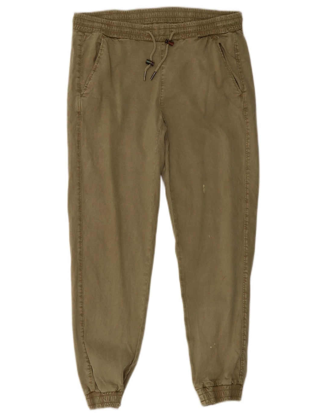 Zara Calça jogger feminina pequena W26 L26 Khaki Lyocell