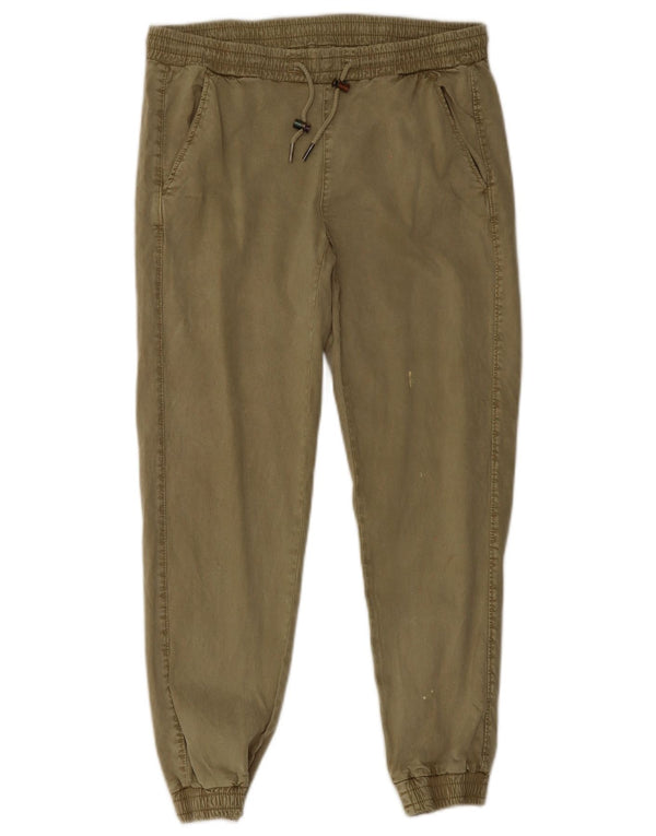 Zara Calça jogger feminina pequena W26 L26 Khaki Lyocell