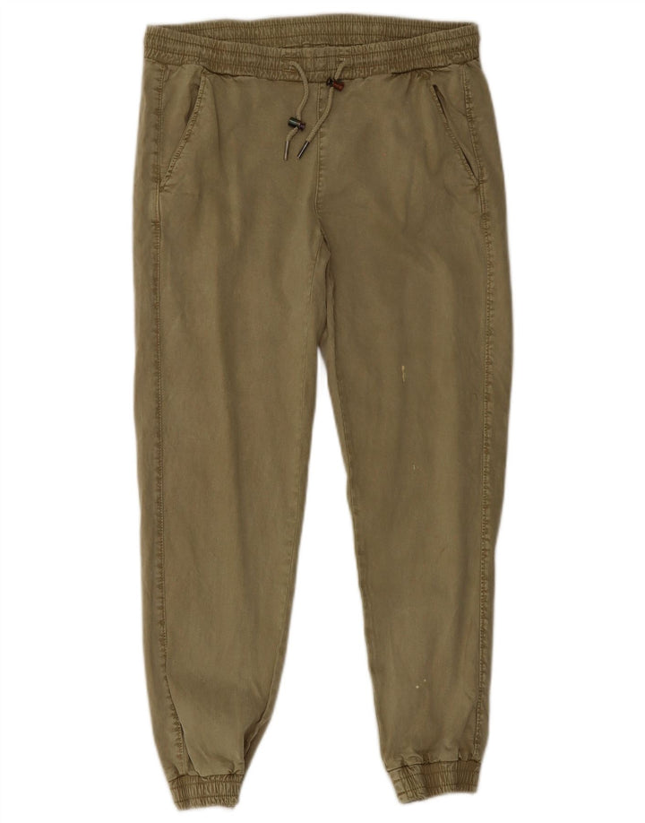 Zara Calça jogger feminina pequena W26 L26 Khaki Lyocell