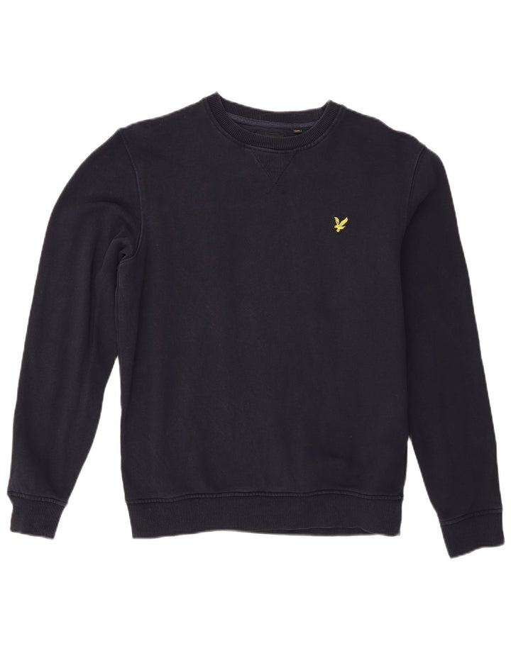 Lyle & Scott moletom masculino jumper pequeno algodão azul marinho