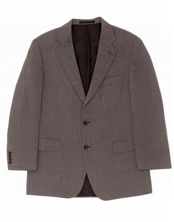 Jaqueta blazer masculina de 2 botões Marks & Spencer Reino Unido 44 XL cinza nova lã