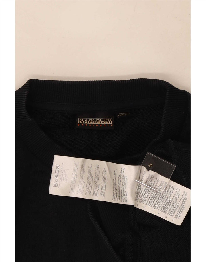 Napapijri Moletom geográfico masculino jumper médio azul marinho algodão