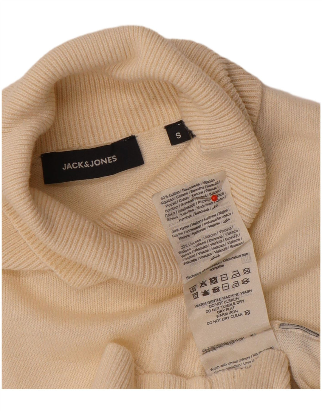 Suéter masculino Jack & Jones com gola redonda, pequeno algodão branco