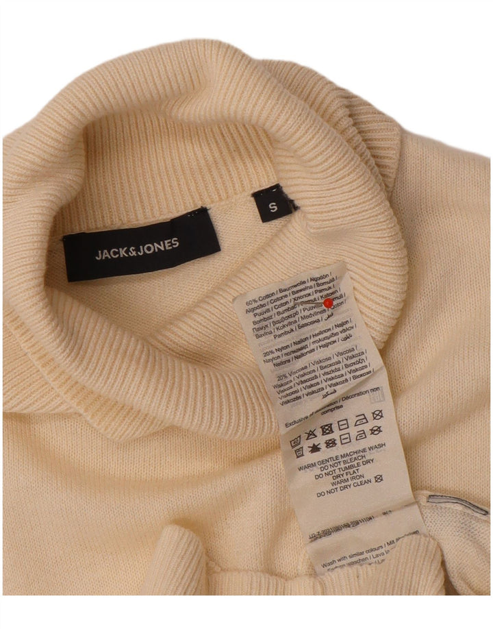 Suéter masculino Jack & Jones com gola redonda, pequeno algodão branco