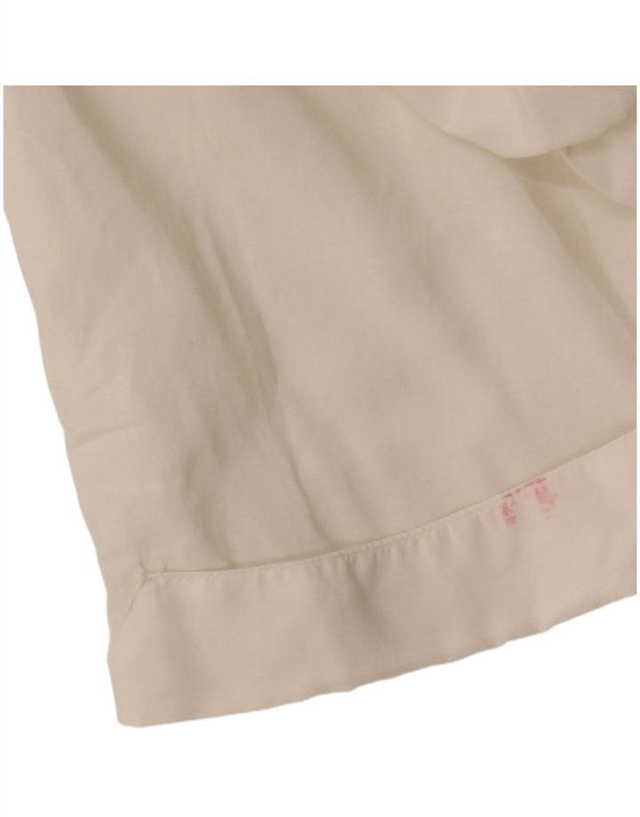 Blusa feminina vintage de manga curta UK 18 XL branca