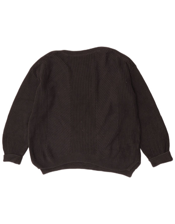 Suéter feminino Marks & Spencer com gola canoa e gola redonda Reino Unido 16 grande preto
