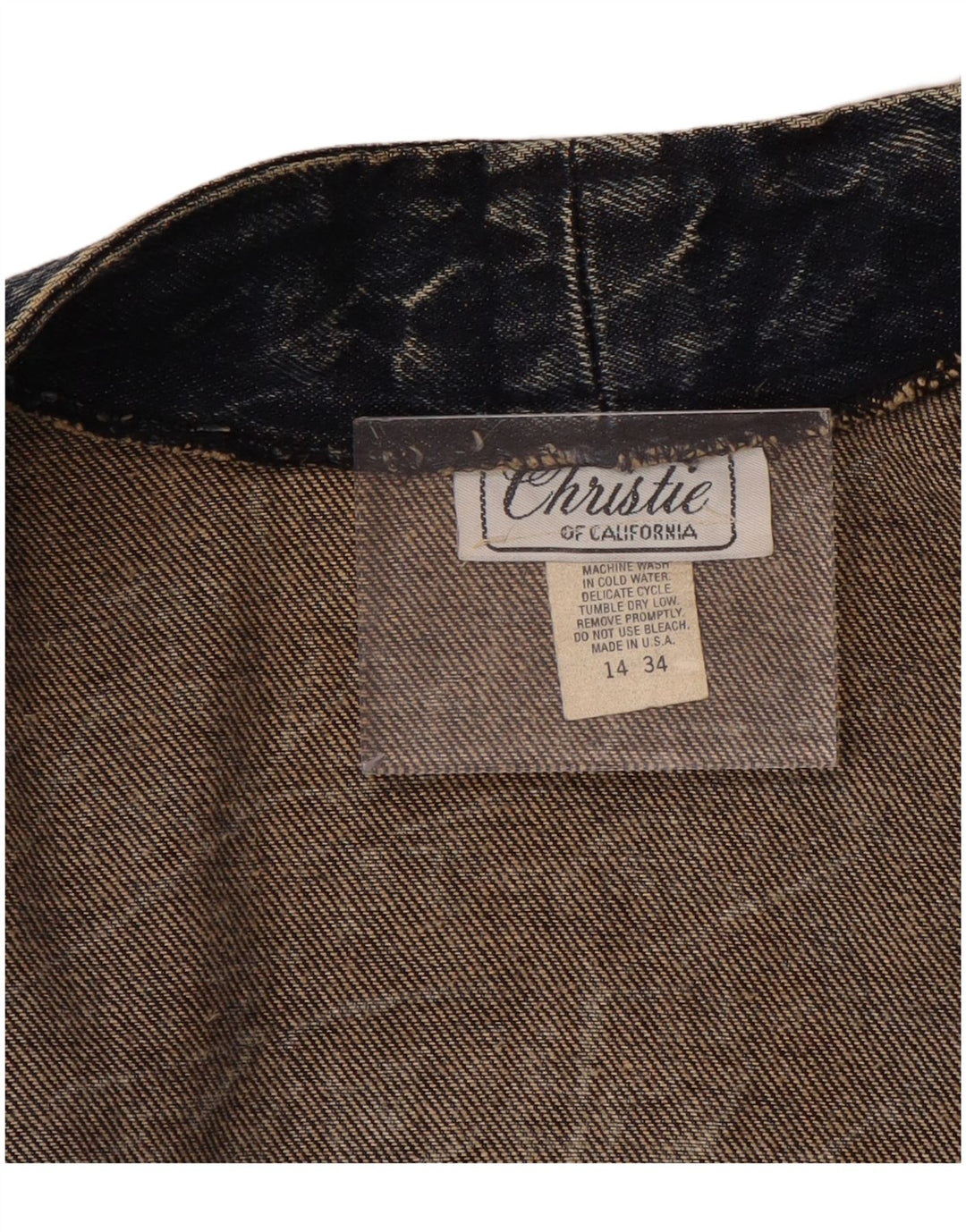 Casaco jeans feminino grande CHRISTIE OF CALIFORNIA US 14 XL azul marinho