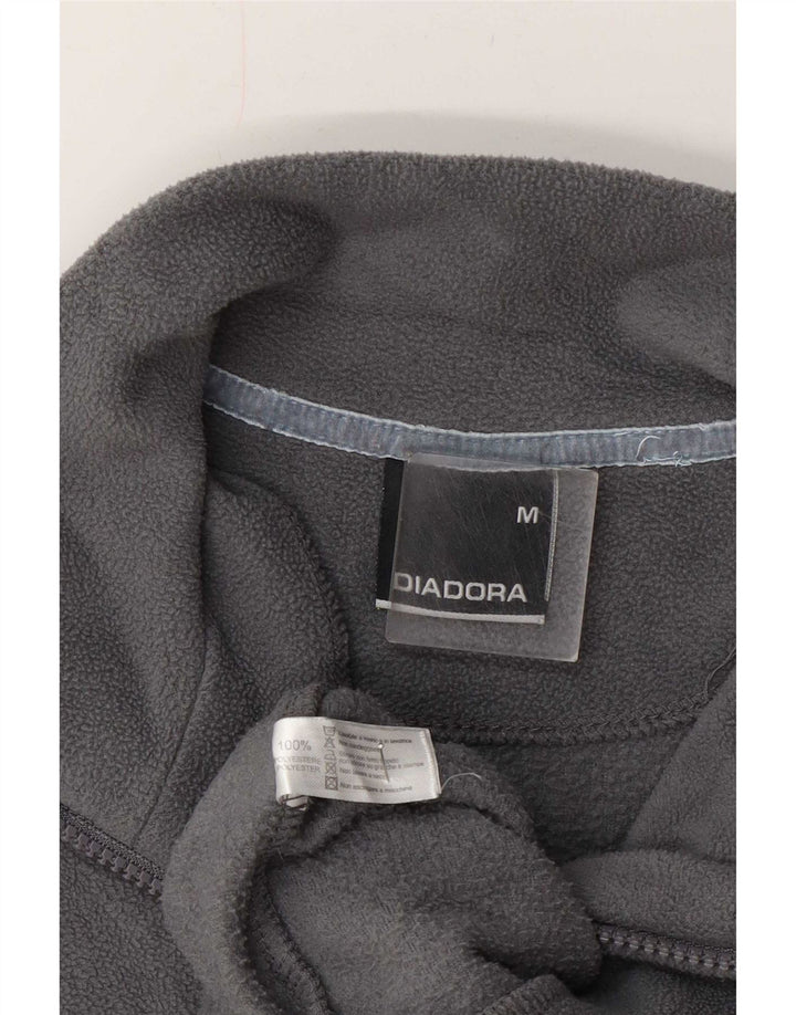 Diadora Mens Zip Neck Fleece Jumper Médio Cinza Poliéster