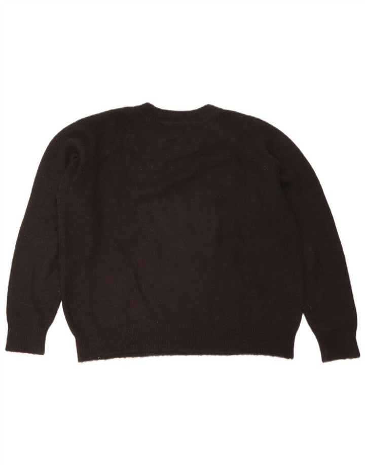 Zara Suéter feminino oversized com gola redonda Reino Unido 16 grande preto