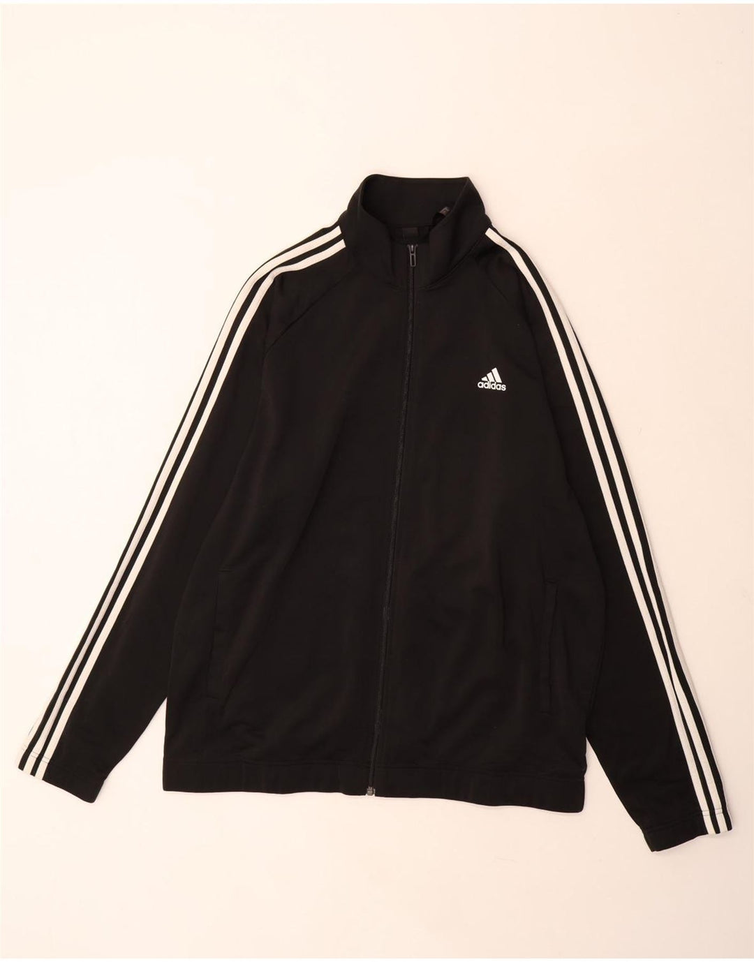 Adidas Mens Tracksuit Top Jacket UK 48/50 XL Preto Poliéster