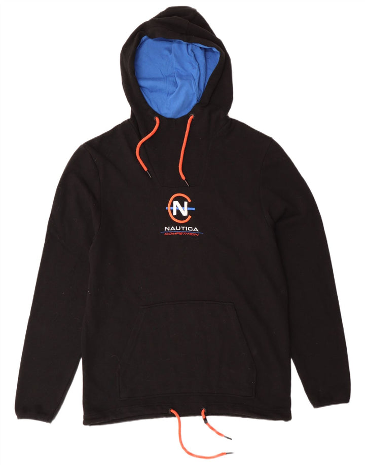 Suéter com capuz gráfico masculino NAUTICA grande algodão preto