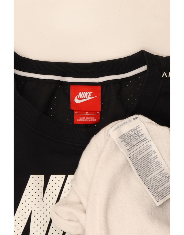 Moletom gráfico masculino Nike Jumper médio preto colorblock algodão