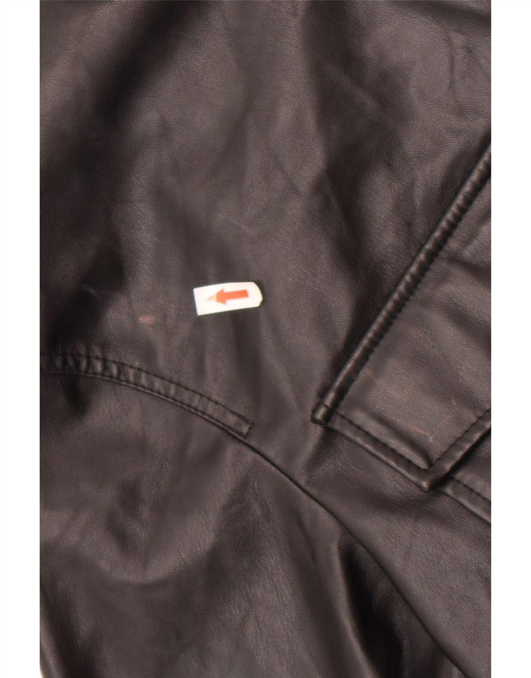 Camisa feminina de couro sintético Zara Reino Unido 14 poliéster preto médio