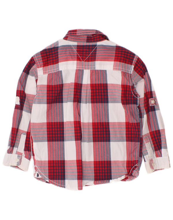 Camisa Tommy Hilfiger para bebê menino 18-24 meses algodão xadrez vermelho