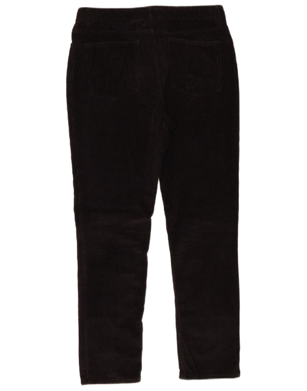 Calça feminina slim de veludo cotelê Fat Face UK 10 pequena W29 L27 algodão preto