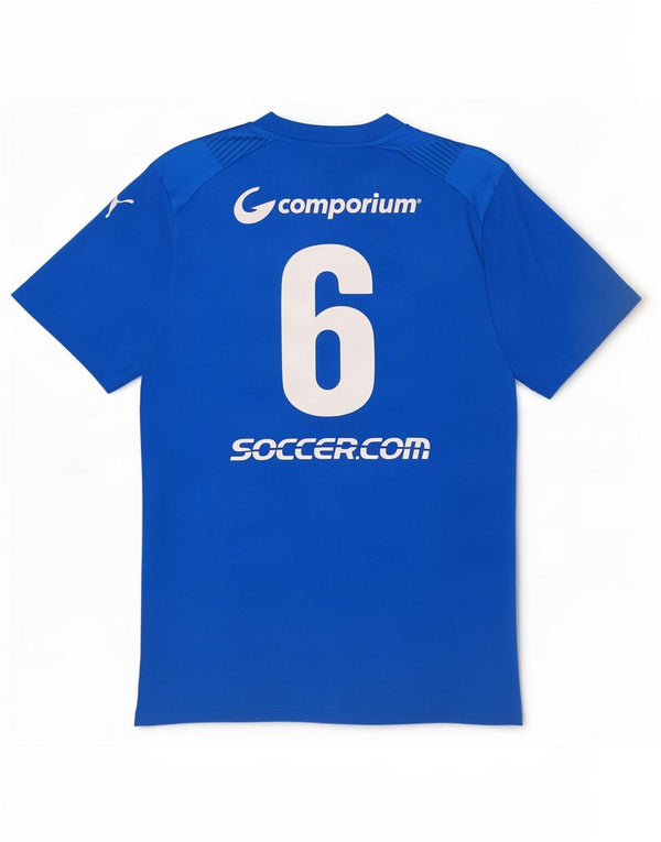 Puma Mens Charlotte Soccer Academy Camiseta gráfica Top Azul Médio