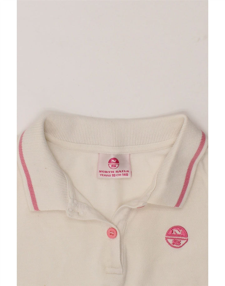 NORTH SAILS Girls Polo Shirt 9-10 Years White Cotton Vintage North Sails and Second-Hand North Sails from Messina Hembry 