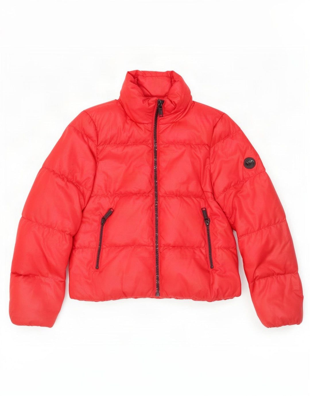 Jaqueta acolchoada feminina Michael Kors UK 10 poliéster vermelho pequeno