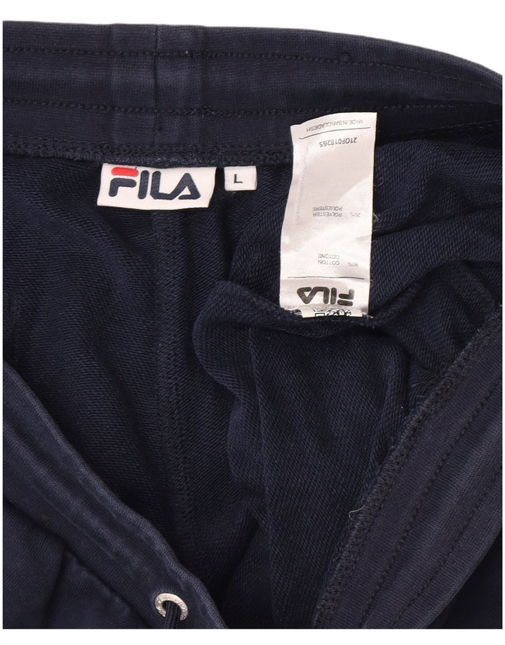 Fila Mens Graphic Sport Shorts Grande Algodão Azul Marinho
